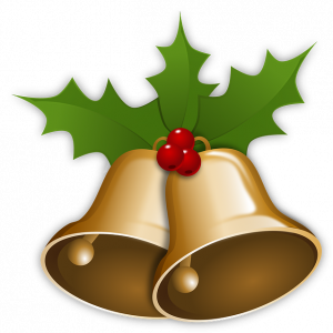 Christmas bells and holly motif