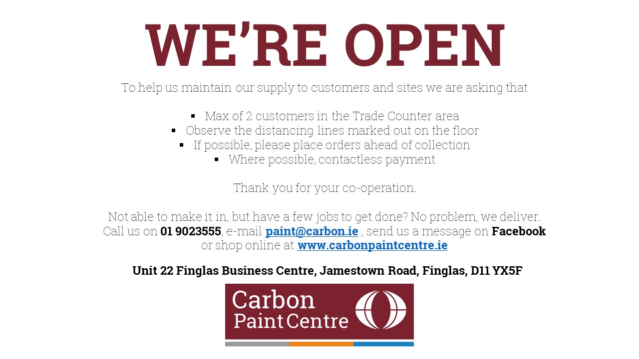 Graphic - we're open as an essential retail business