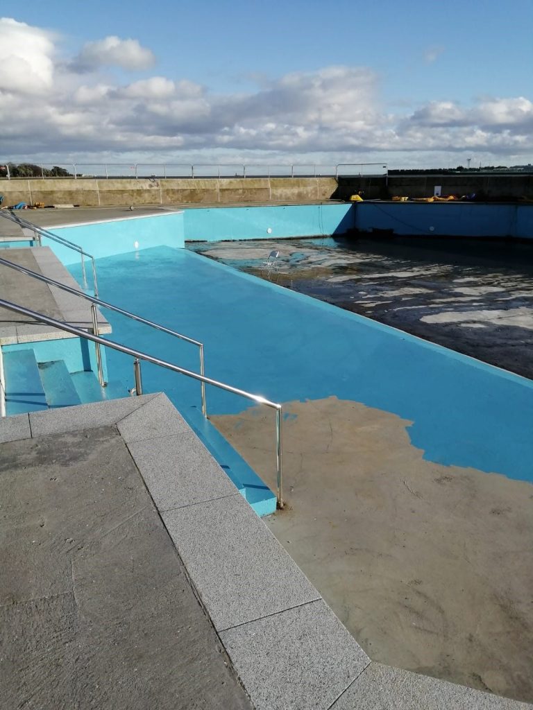 Swimming pool refurbishment project in progess