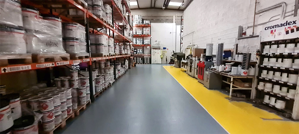 Carbon Paint Centre freshly painted warehouse floor