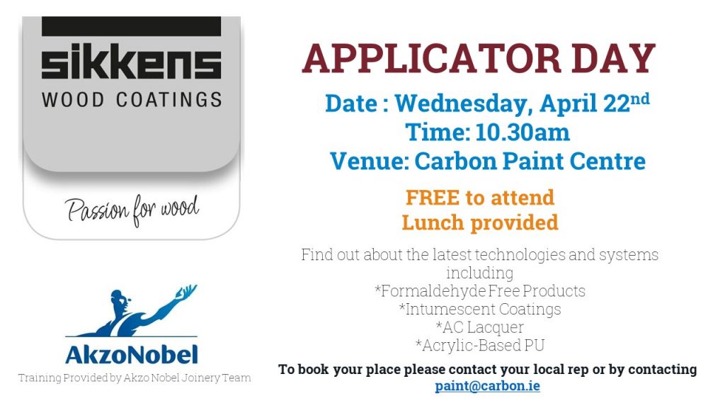 Sikkens Applicator Day at Carbon Paint Centre - promo image
