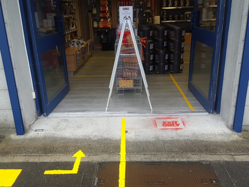 Carbon Paint Centre entrance on morning of re-opening