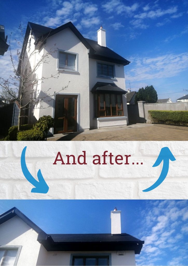 After photo - roof and exterior renovation project using Murfill and Rust-Oleum products