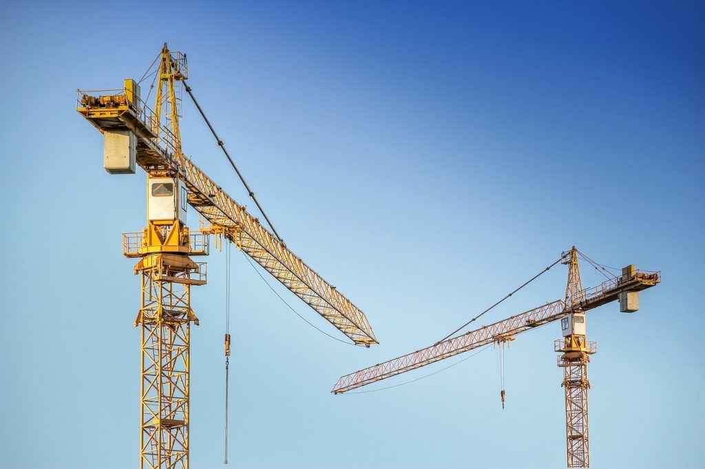 Image of two cranes (construction)