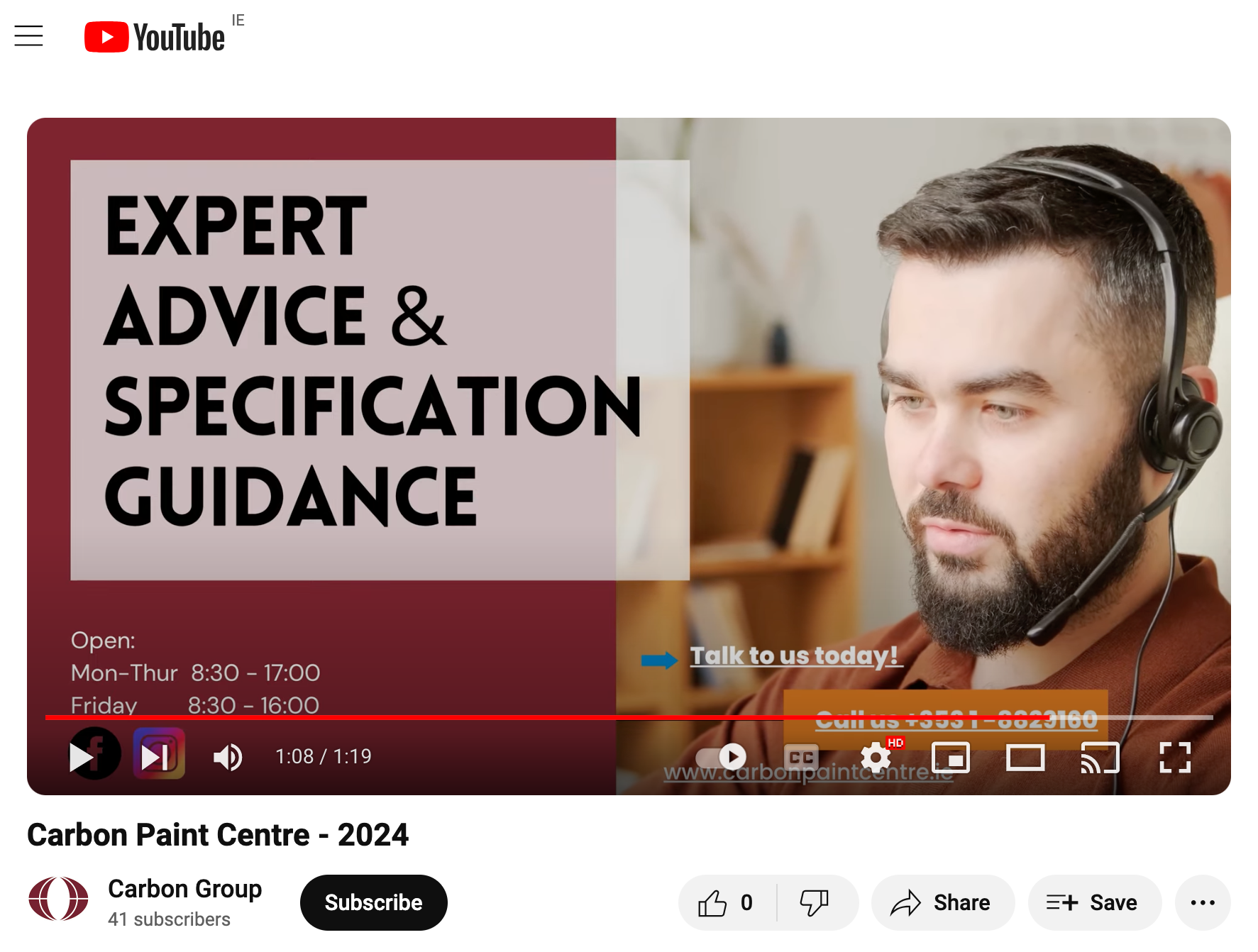 Thumbnail image for Carbon Paint Centre introductory video by Andrew Byrne.